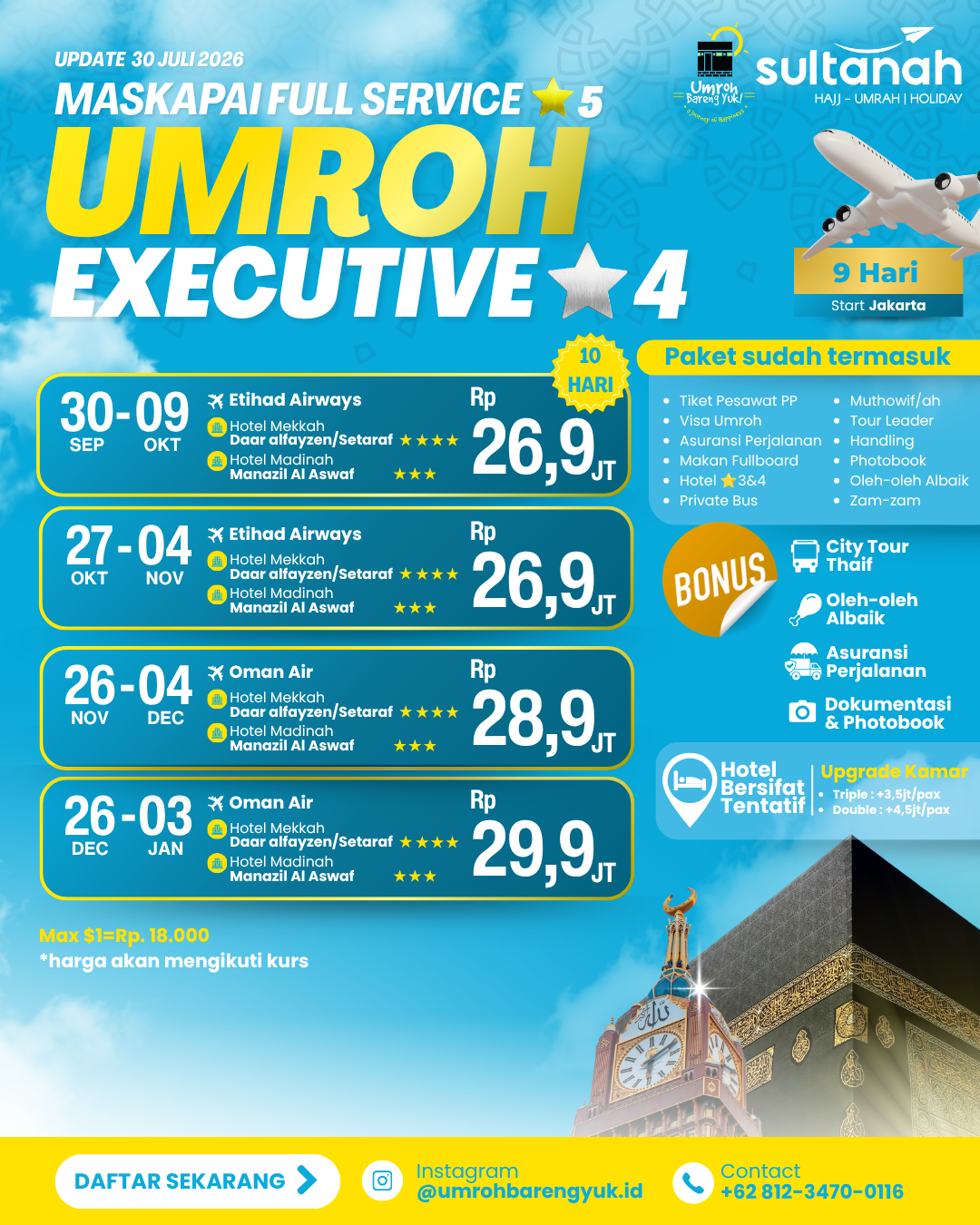 Promo Umroh Executive November · Sultanah