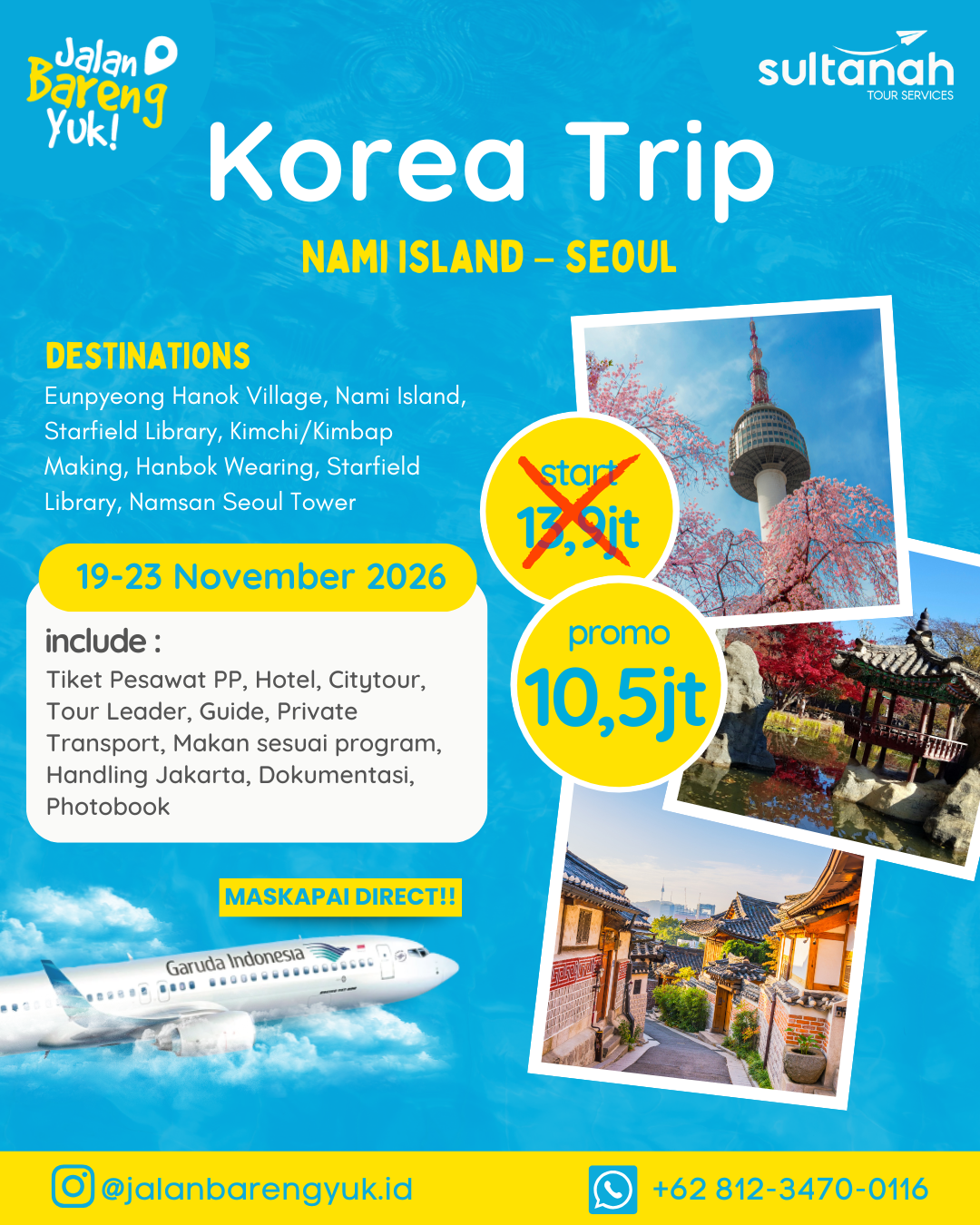 Promo Korea Trip — Nami Island & Seoul (November) · Sultanah
