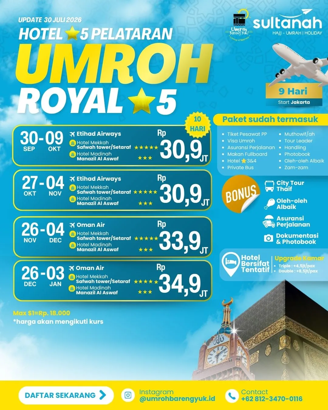 Brosur Umroh Royal ★5 (26 Desember)